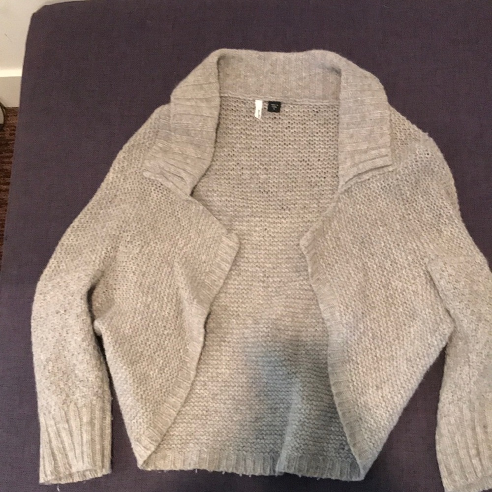 Grey knitted cardigan
